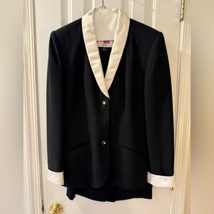 Women's Black and White Suit